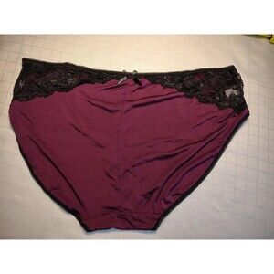 WOMENS panties (size 3X) WINE Rear black lace accent LOW-rise (1) panty